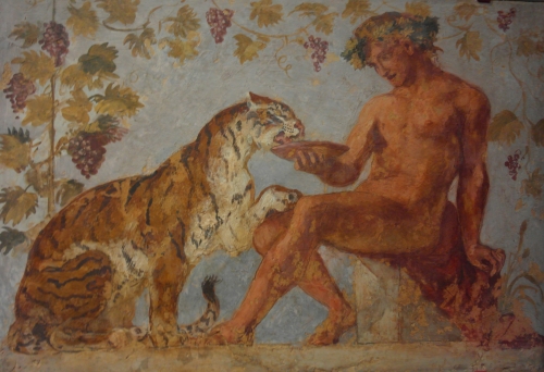 atelier d'eugène delacroix,bacchus et un tigre,fresque,frédéric tison,photographie      